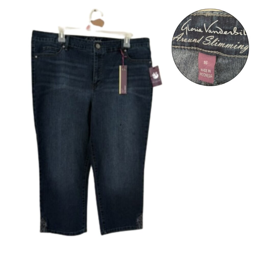 Gloria Vanderbilt Jordyn Capri Jeans NWT Size 16 Mid-Rise